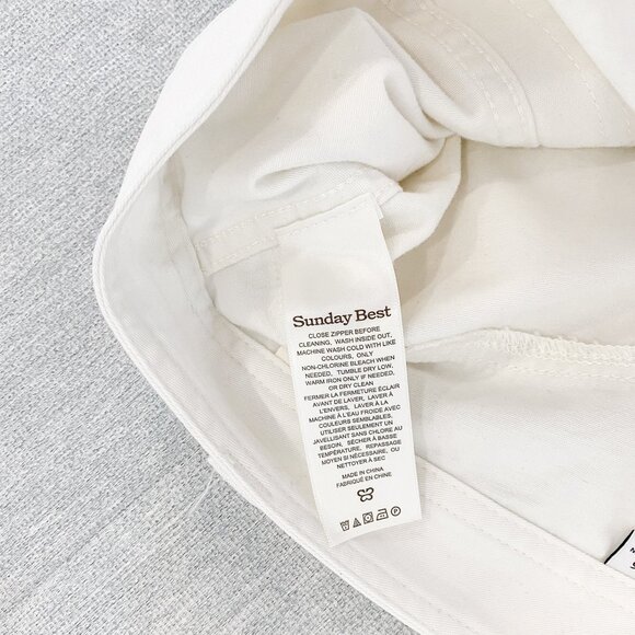 Sunday Best New Oscar Mid-Rise Utility Carpenter Cotton Pant | Size 6 | White - Picture 10 of 10